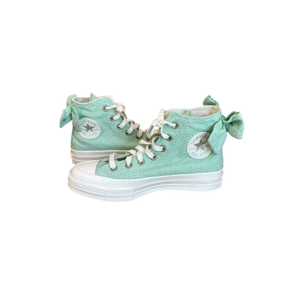 Converse Chuck 70 Bow Green Sticky Aloe Embroidered Floral Women Size 7 NWOB